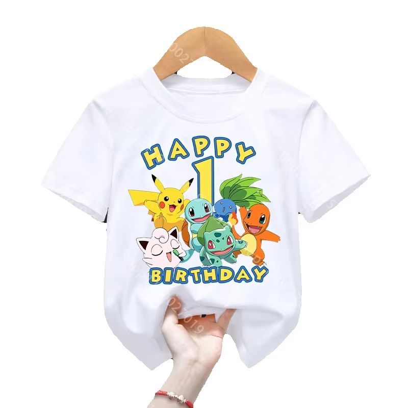 Summer Clothing Cartoon - Happy Birthday T Shirt Cartoon Pikachus