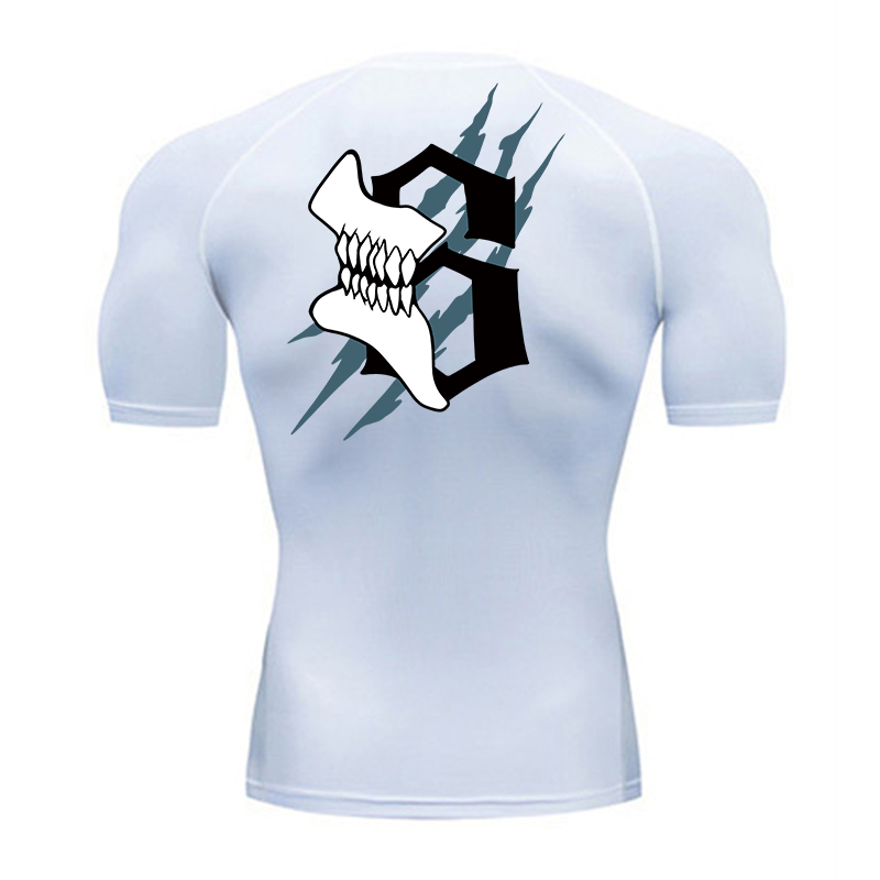 Summer Gym Clothing - Skull Number Print Short Sleeve Compression