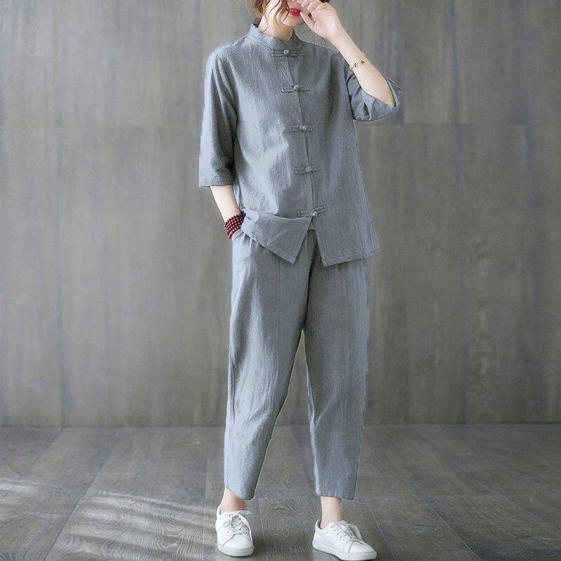 Summer Yoga Clothing - 2pcs Buddhist Women's Clothing 2026 Chinese