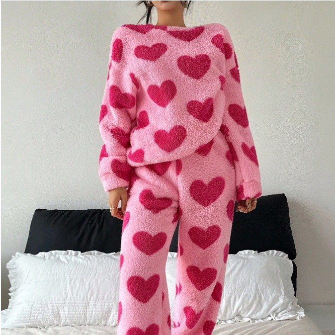 Hot Pink Pajamas Suit Print Sl - Summer House Clothing 评论和价格