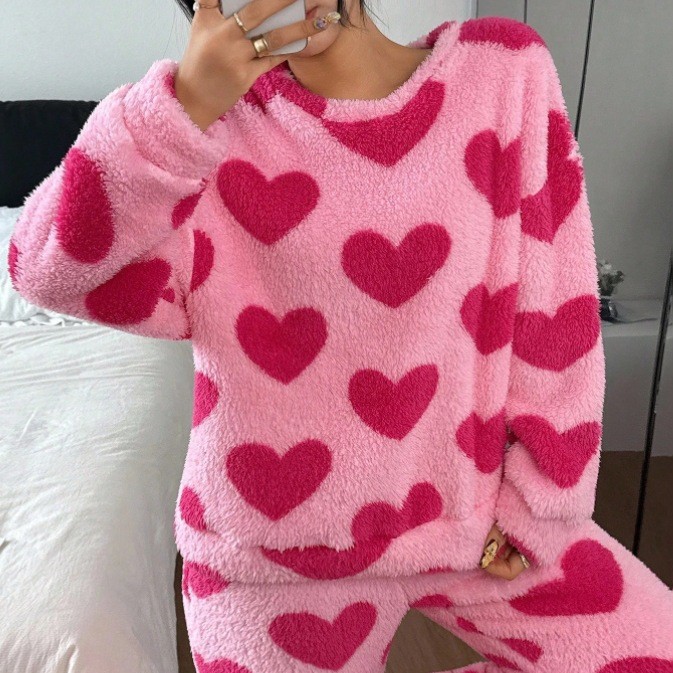 Hot Pink Pajamas Suit Print Sl - Summer House Clothing 评论和价格