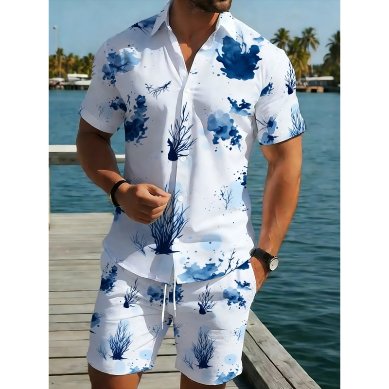 Men's Summer Hawaiian Shirt Sh - Beach Shirt Hawaiian 评论和价格