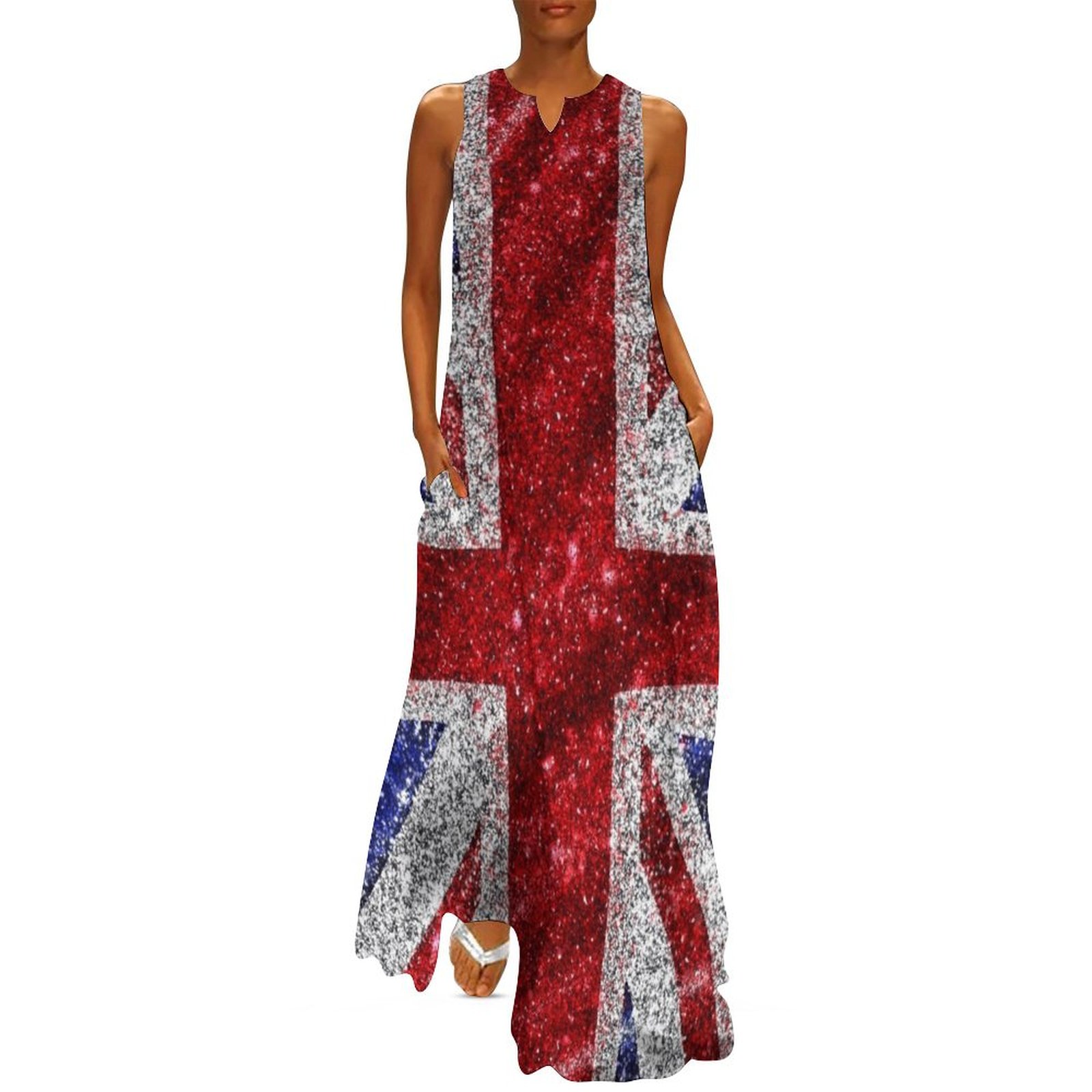 Faux Glitter Union Jack Flag U - Summer Clothing Women Uk 评论和价格