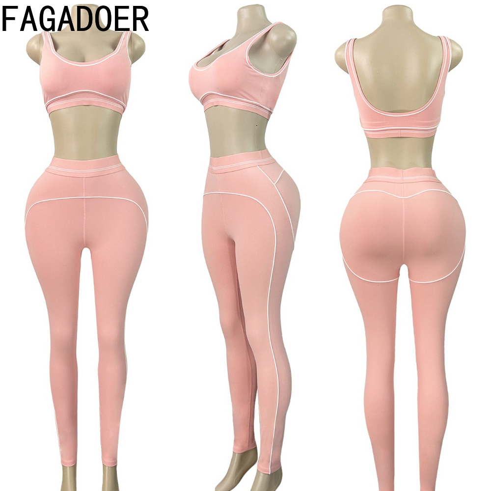 FAGADOER Fashion Patchwork Qua - Summer Yoga Clothing 评论和价格