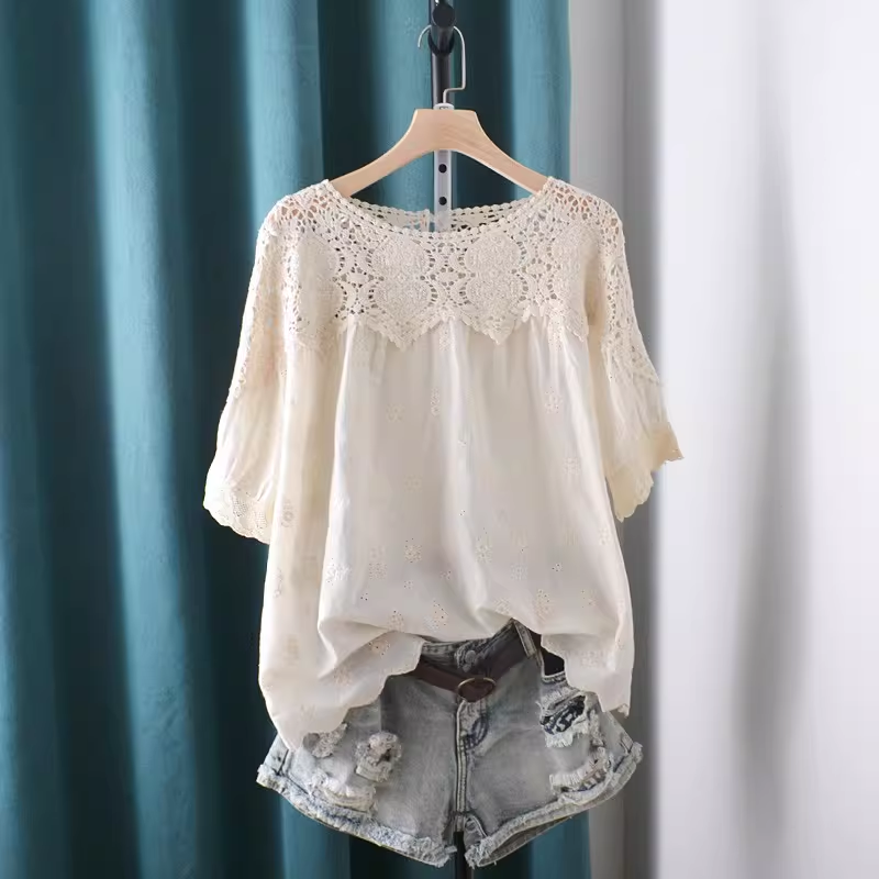 2026 Hollow Out Lace Patchwork - Summer Clothing In Japan 评论和价格