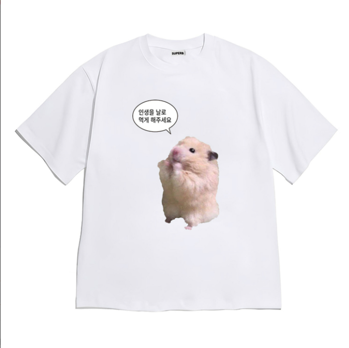 Funny Hamster Meme Graphic T-S - Summer Clothing Teens 评论和价格