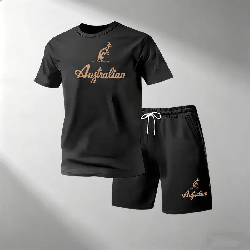 Men's Fitness T-Shirts Sets Br - Summer Gym Clothing 评论和价格