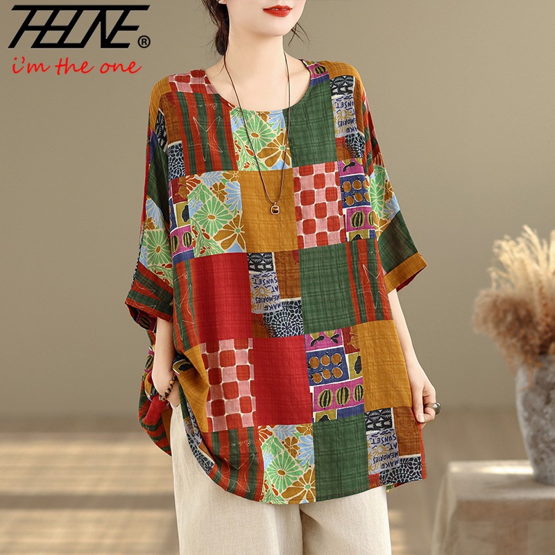 THHONE Women Shirts Print Loos - Summer Clothing Cheap 评论和价格