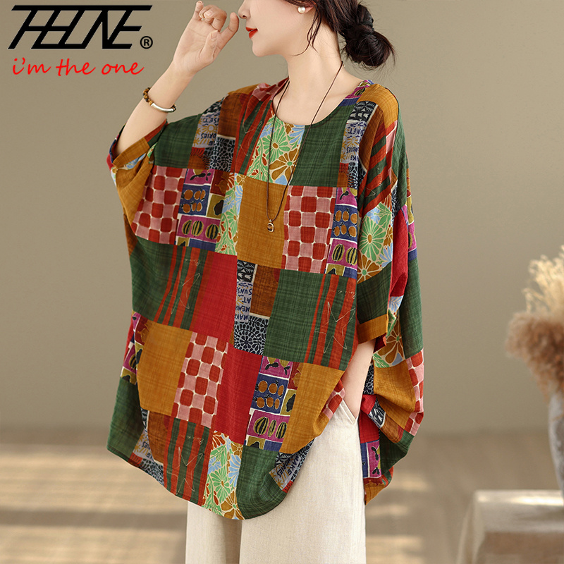 THHONE Women Shirts Print Loos - Summer Clothing Cheap 评论和价格