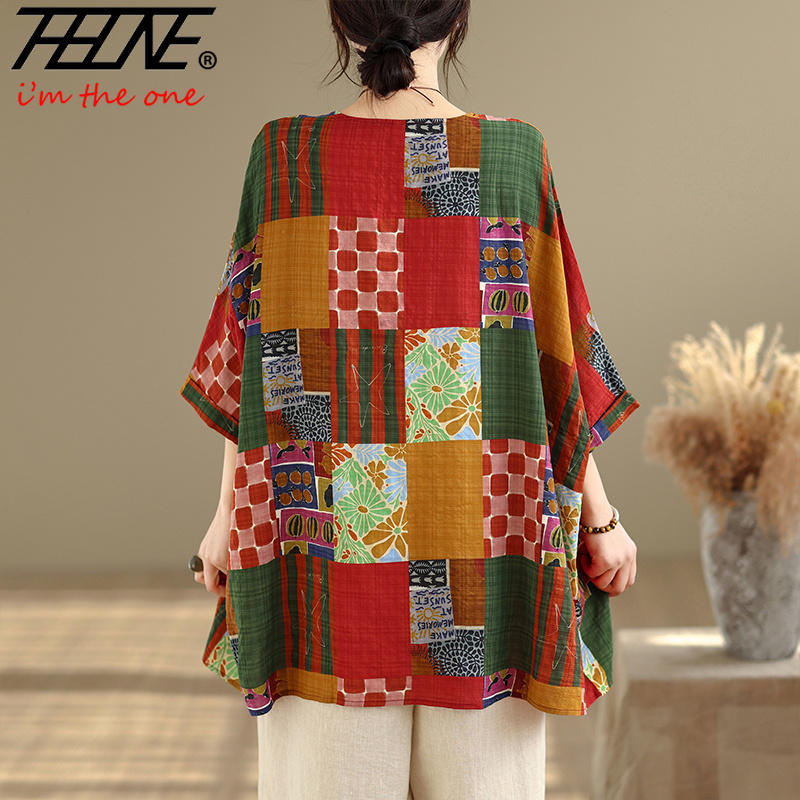 THHONE Women Shirts Print Loos - Summer Clothing Cheap 评论和价格