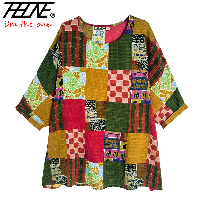 THHONE Women Shirts Print Loos - Summer Clothing Cheap 评论和价格