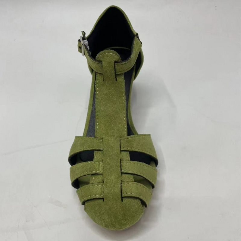 Women's Green Suede Kitten Hee - Summer Clothing Collection 评论和价格