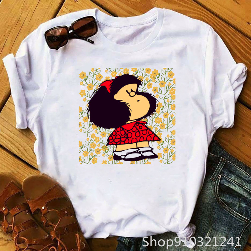 Rock Roll Mafalda tshirt Funny - Summer Clothing Teens 评论和价格