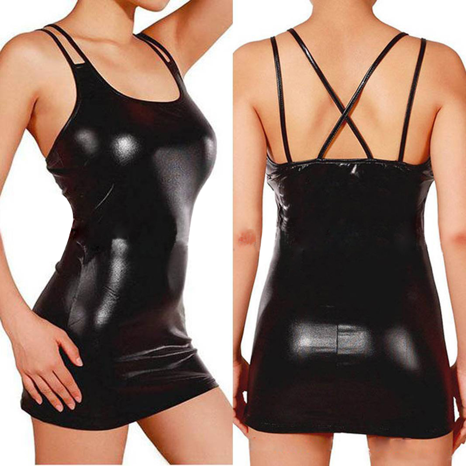 Sexy Erotic Hot Pu Metallic Le - Summer Clothing Women Uk 评论和价格