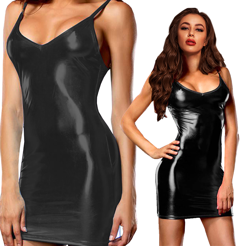 Sexy Erotic Hot Pu Metallic Le - Summer Clothing Women Uk 评论和价格