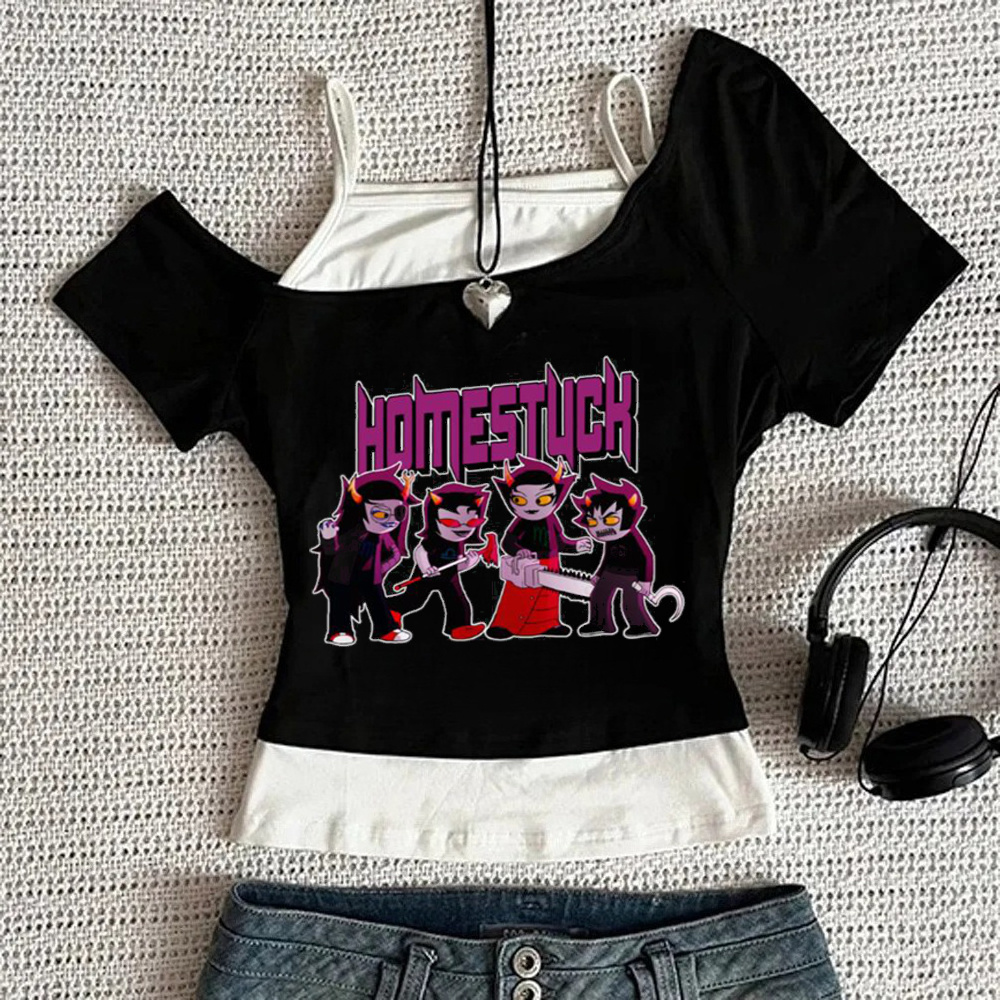 Homestuck cropped top teen y2k - Summer Clothing Teens 评论和价格