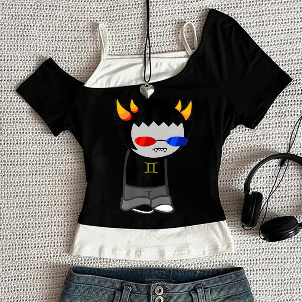 Homestuck cropped top teen y2k - Summer Clothing Teens 评论和价格