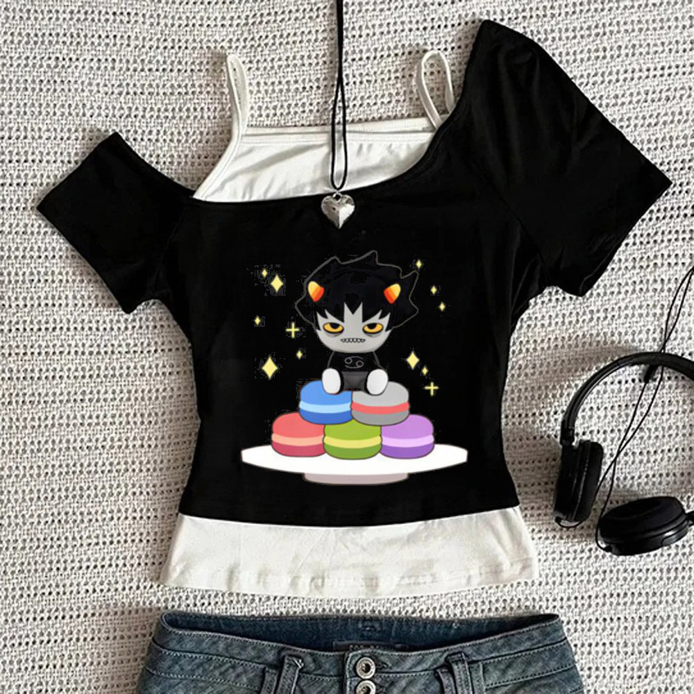 Homestuck cropped top teen y2k - Summer Clothing Teens 评论和价格