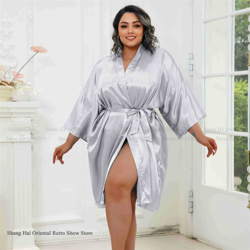 Plus Size Women Robe Half Slee - Summer House Clothing 评论和价格