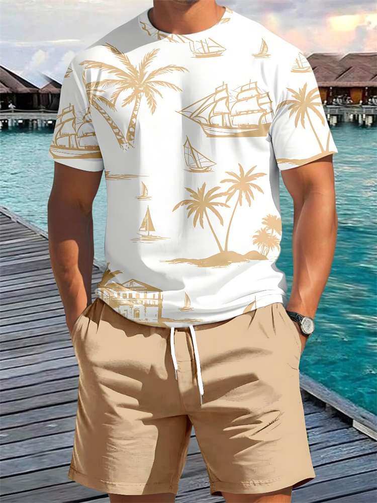2 Piece Summer 3D Casual Every - Beach Shirt Hawaiian 评论和价格
