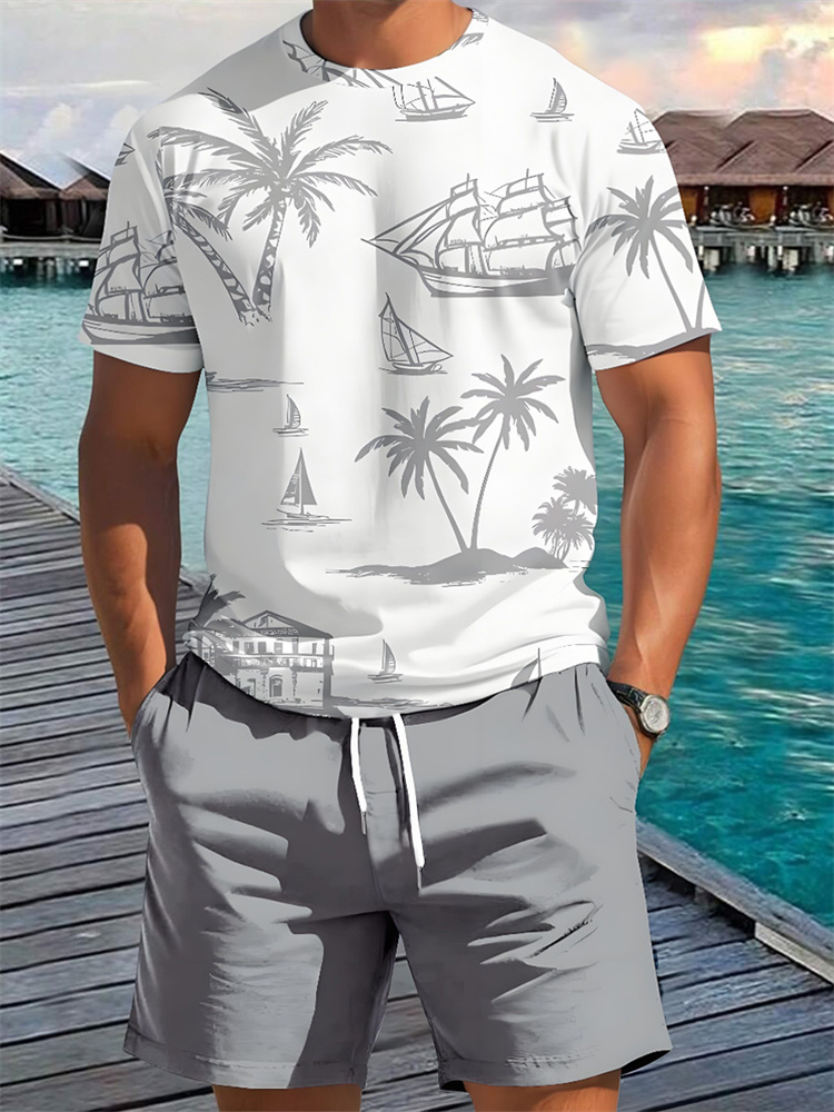 2 Piece Summer 3D Casual Every - Beach Shirt Hawaiian 评论和价格