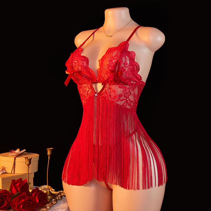 Transparent Lace Women Red Str - Summer Clothing For Women 评论和价格