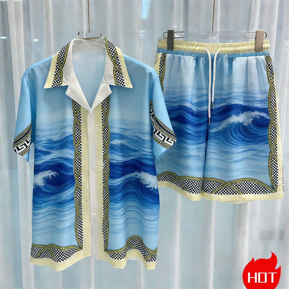 Summer Men's Shirt Sets Plants - Beach Shirt Hawaiian 评论和价格