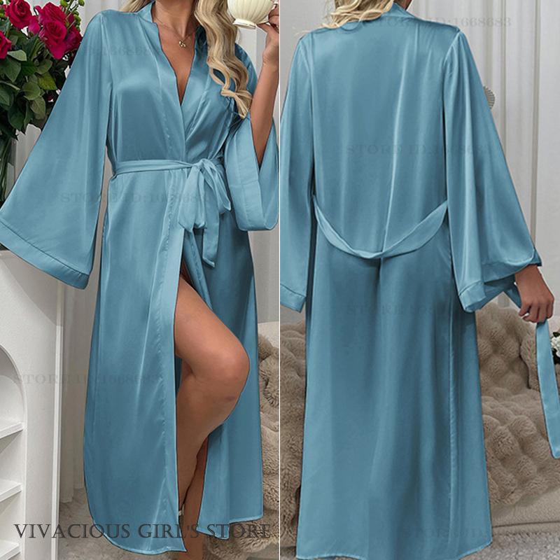 Spring Autumn Female Long Robe - Summer House Clothing 评论和价格