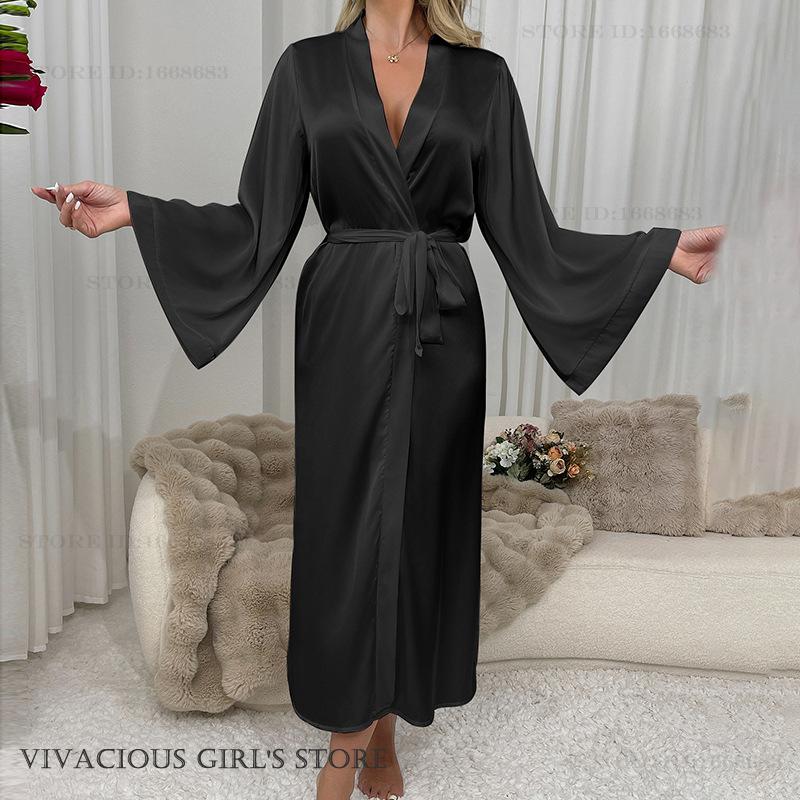 Spring Autumn Female Long Robe - Summer House Clothing 评论和价格