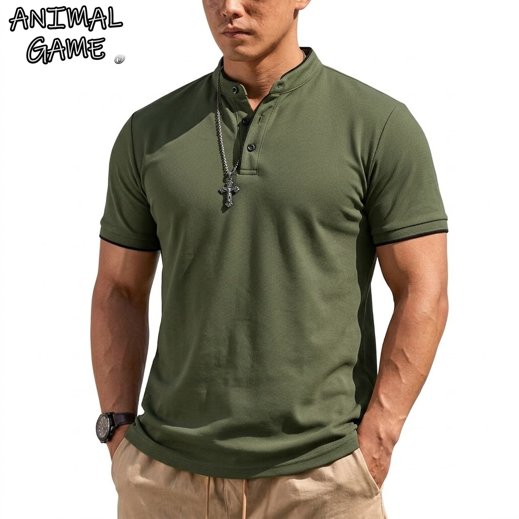 Summer Short Sleeve Henley Shi - Summer Gym Clothing 评论和价格