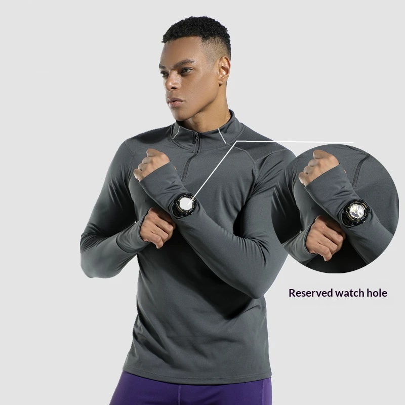 Men's Finger Hole Design Fall  - Summer Gym Clothing 评论和价格