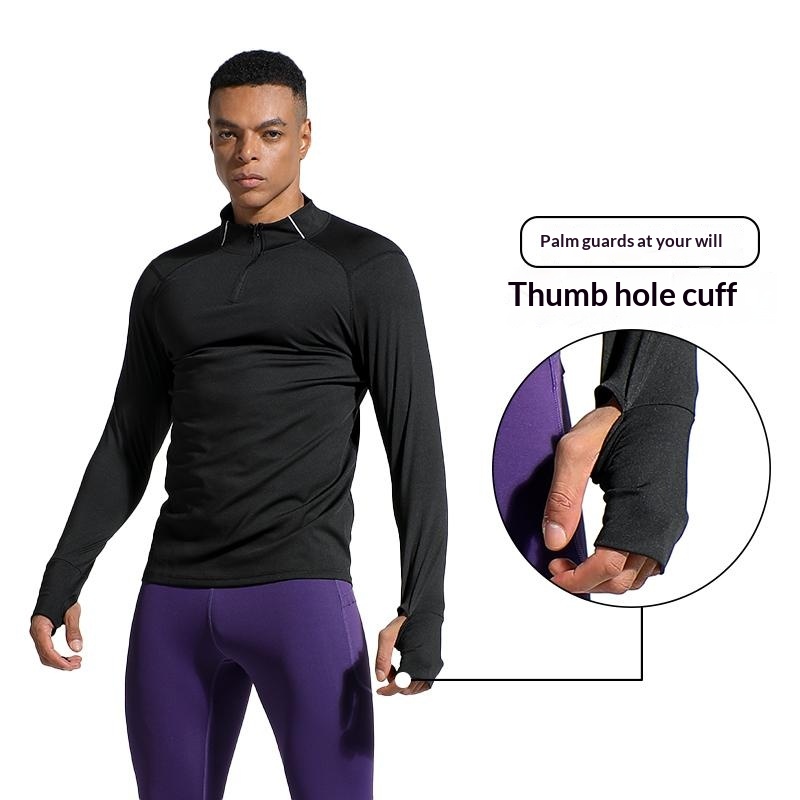 Men's Finger Hole Design Fall  - Summer Gym Clothing 评论和价格