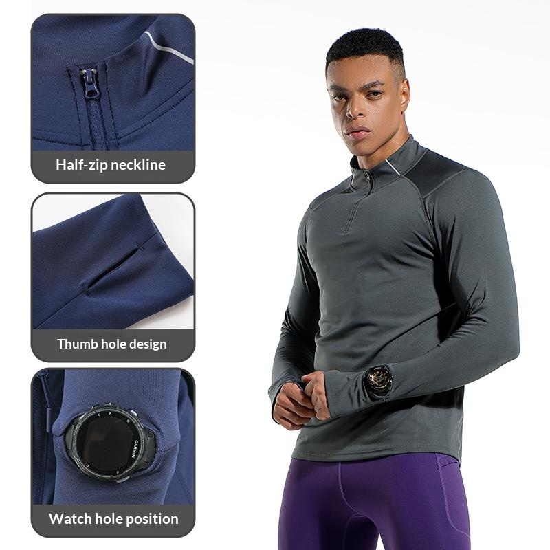 Men's Finger Hole Design Fall  - Summer Gym Clothing 评论和价格