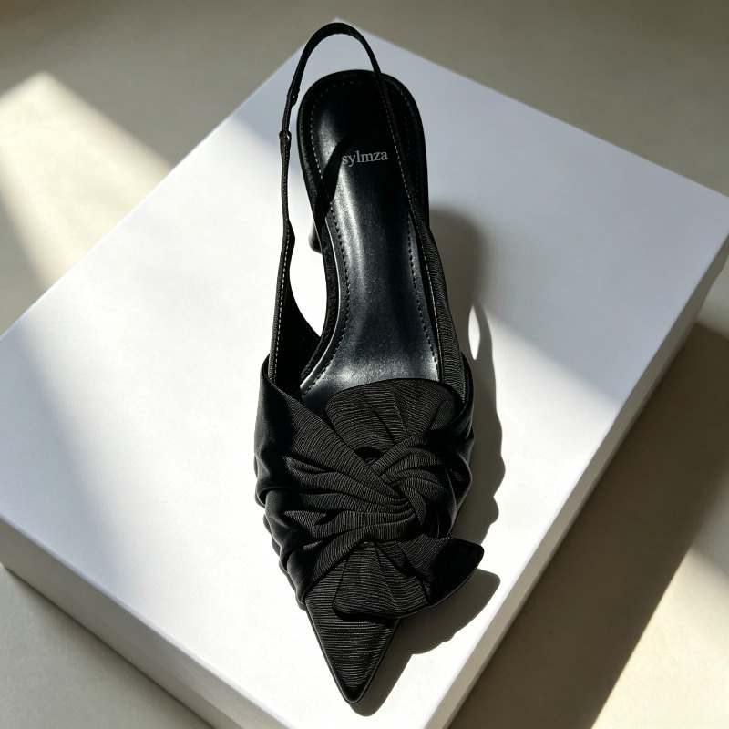 Elegant Bowknot Pointed Toe Pu - Summer Clothing Collection 评论和价格
