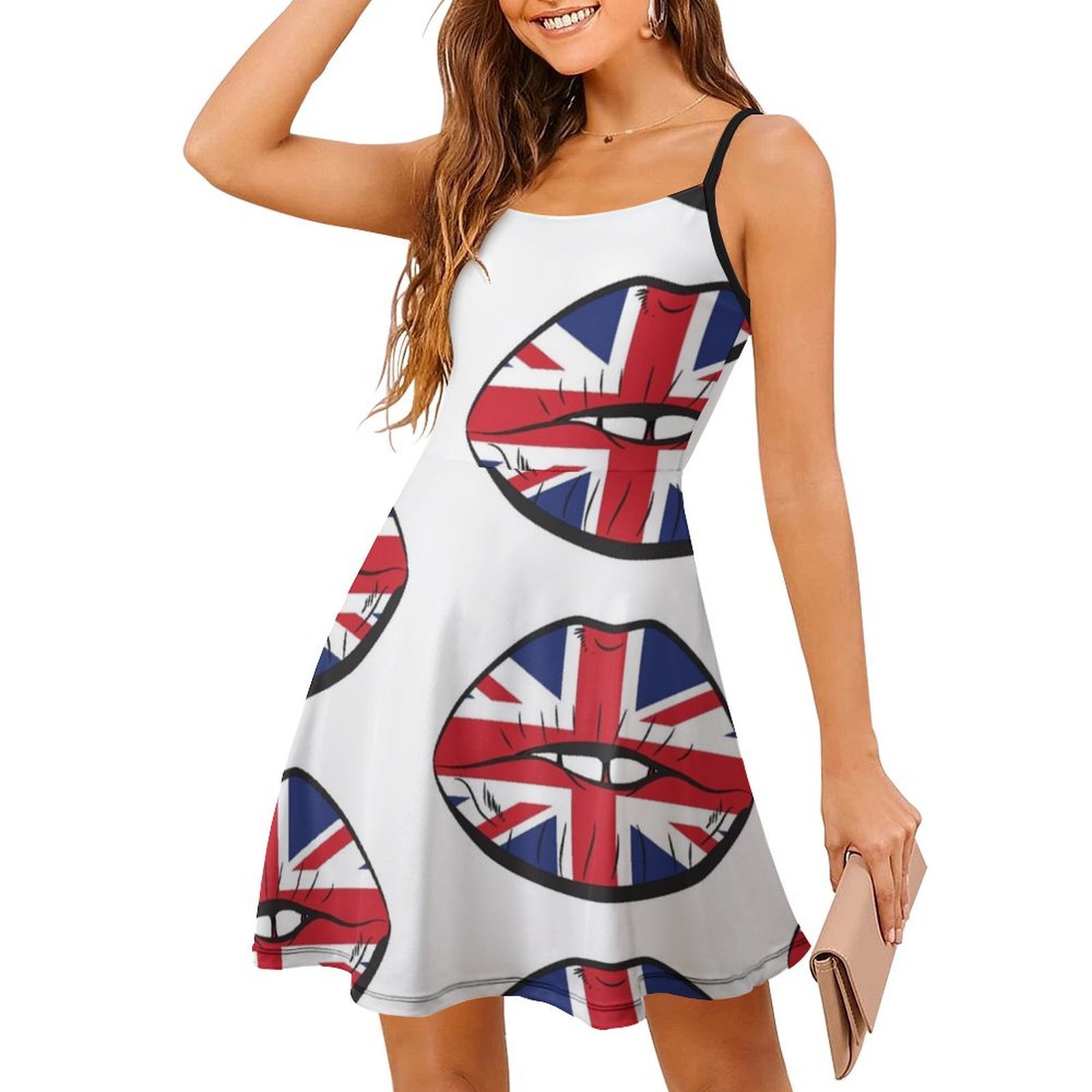 British Flag Fan Lips Uk Fan U - Summer Clothing Women Uk 评论和价格