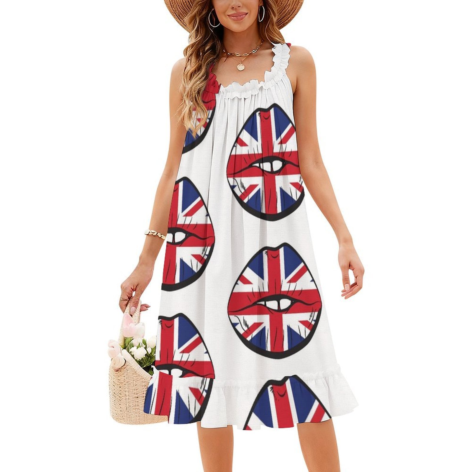 British Flag Fan Lips Uk Fan U - Summer Clothing Women Uk 评论和价格